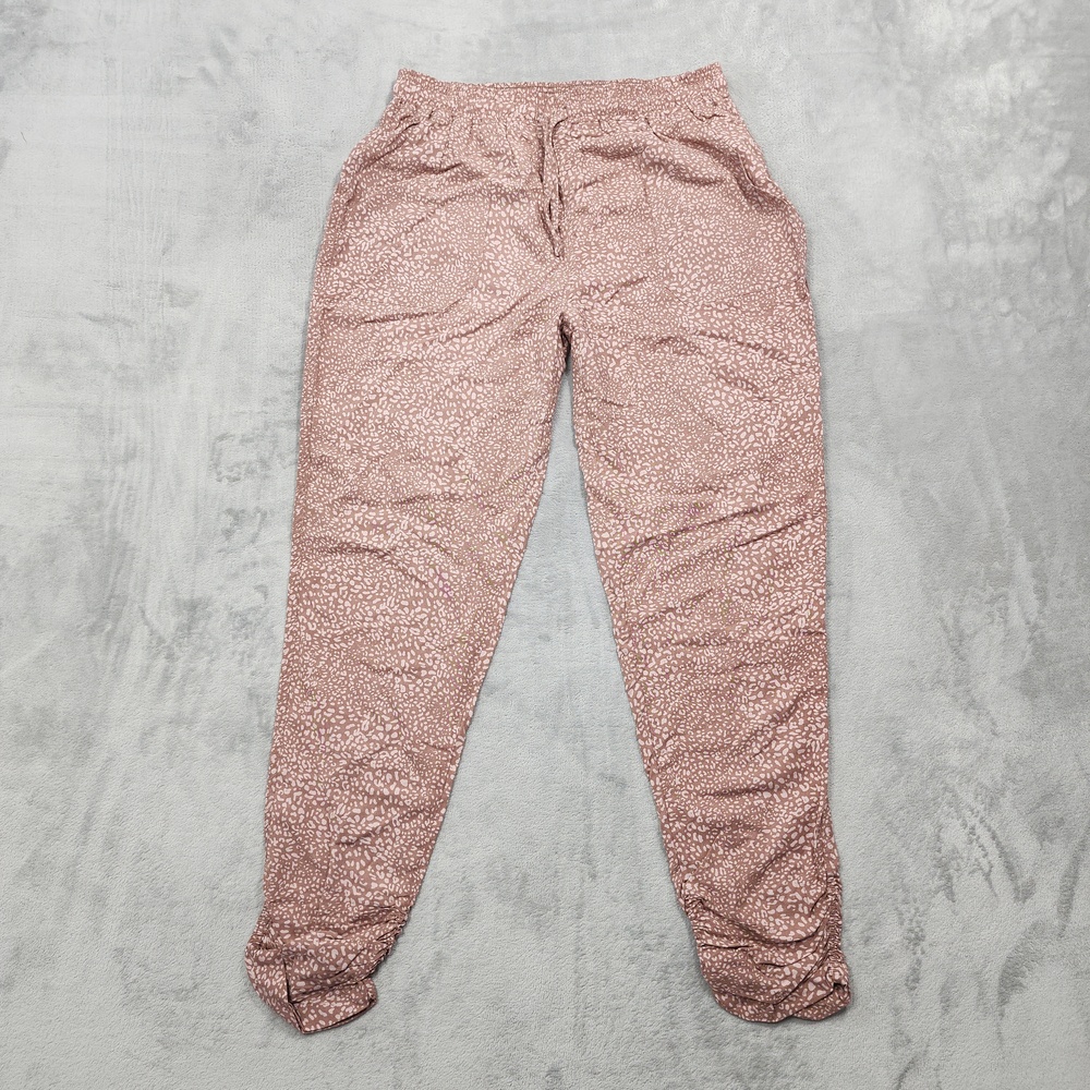 Thread + Supply Pants Womens M Pink Mauve Leopard Jogger Crepe Rayon Casual